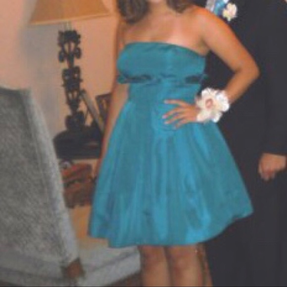 Turquoise cocktail dress - Picture 2 of 4